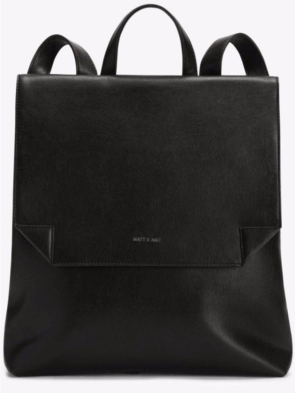 Matt & Nat Black Minimalist Vegan Leather Backpack